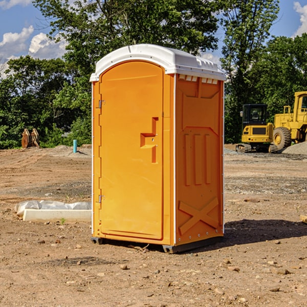 how often are the portable restrooms cleaned and serviced during a rental period in Easton